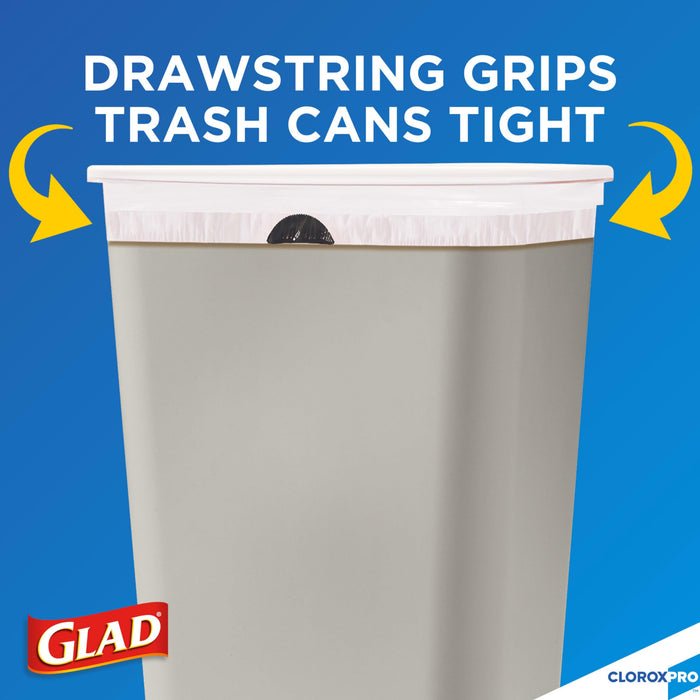 Glad Tall Kitchen Drawstring Trash Bags, 13 Gallon, White, Unscented,100 Count (Package May Vary)