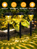 ROOR Ultra Bright Solar Lights 8 Pack, Outdoor Solar Pathway Lights, Warm White Yard Lights, IP67 Waterproof LED Garden Lights for Path Backyard Christmas Lawn Landscape Decorative