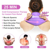 RelaxCoo Neck Ice Pack Wrap, Reusable Gel Ice Pack for Neck Shoulders, Cold Compress Therapy for Pain Relief, Injuries, Swelling, Bruises, Sprains, Inflammation and Cervical Surgery Recovery Purple-2