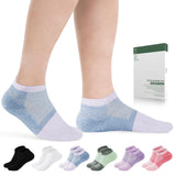 Bulinlulu Diabetic Socks for Men Women,6 Pairs Low Cut Non Binding Diabetic Socks,Ankle Seamless Socks for Men 6-9 9-12(Bright-Large)