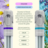 Lifelines 2 Pack Pen Diffuser in in Bloom & Crisp Mountain Air Essential Oil Blends, Elegant 1.0mm Ballpoint Tip, Black Pen, Ink Refill Included