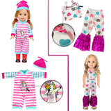 WONDOLL 10-Sets Doll-Clothes for American-14-inch-Dolls - Compatible with 14.5-inch-Dolls Handmade Clothes and Outfits Accessories Christmas Birthday Gift for Little Girl