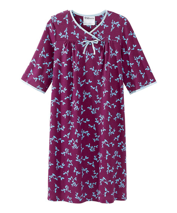 Silverts Open Back Hospital Gowns for Women - Night Gowns for Elderly Women, Post Surgery Clothing for Women, Adaptive Clothing for Women | Bedridden Patient Clothing - Fine Vines MED
