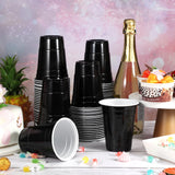 Lounsweer 100 Pack 16 Ounce Graduation Plastic Cups Heavy Duty Drinking Cups Disposable Cups Party Cups Water Cups for Graduation Drinks Soda Punch Barbecues Picnics(Black, White)