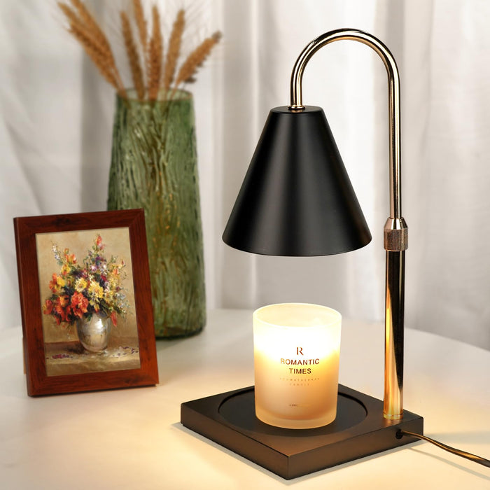Candle Warmer Lamp with Timer Dimmer, Electric Candle Lamp Warmer for Bedroom Decor, Women Gifts for Christmas, Adjustable Metal Candle Lamp, Mom Gifts Ideas, Home Decor for House Warming Gifts, Black