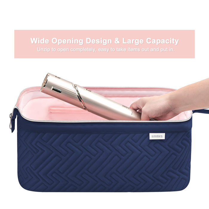 Leudes Hair Tools Travel Bag for Shark Flexstyle Carrying Case Portable Shark Hair Air Wrap Dryer Case Waterproof Dustproof Flat Curling Iron Travel Organizer (Blue)