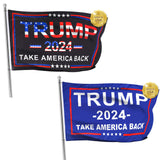 2024 Trump Flags for Take America Back, 3x5 Ft Polyester Banner with Brass Grommets Outdoor, Decoration Premium Presidential Election Banner 100D Polyester, UV Protection,2 Trump Flags Made in USA