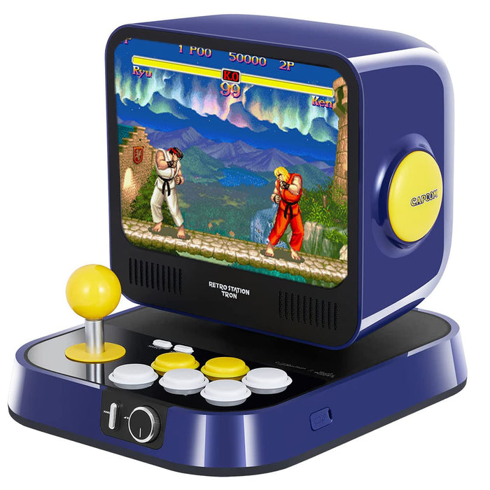 RETRO STATION Capcom Arcade Console, Pre-Loaded with Official Licenced Capcom 5 Street Fighter Series Games and 5 Mega Man Series Games, 8 Inch LCD Monitor and Support HDMI Output to Large Screen