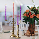 Christmas Advent Taper Candles Set of 4, 3 Purple 1 Pink Candles Pack, Glossy Metal-Look Long Advent Candle Sticks, Dripless Taper Candles, Holidays, Church, Devotional