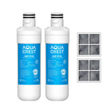 AQUA CREST LT1000PC ADQ747935 Refrigerator Water Filter and Air Filter, Replacement for LG® LT1000P®/PC/PCS, LMXS28626S, LFXS26973S, MDJ64844601, ADQ74793501, ADQ74793502 and LT120F®, 2 Combo