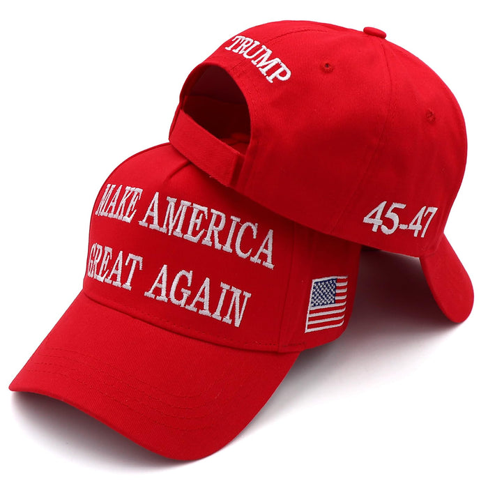 2 PCS Trump 2024 MAGA Hat, Trump Hat Make America Great Again Donald Trump Slogan Hat USA Flag 45-47 MAGA Baseball Cap