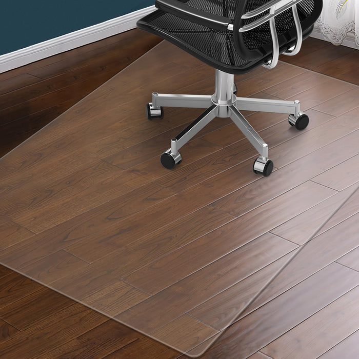 Clear Chair Mat for Hardwood Floor: 48" x 36" Plastic Office Chair Mats for Hard Wood and Tile Floor, Easy Glide No-Slip Floor Mat for Rolling Chair, Heavy Duty Pvc Floor Protector under Computer Desk