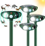 2024 New Animal Repeller Ultrasonic Solar Power 4 Pack Animal Deterrent Devices with Motion Sensor Flashing Light Coyote Deterrent Skunk Repellent Squirrel Repellent Deer Repellent Racoon Repellent