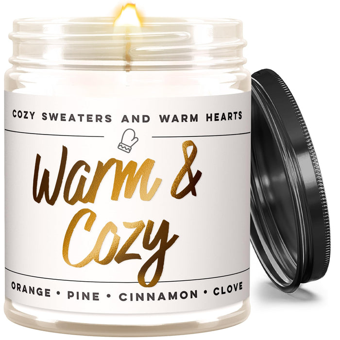 WAX & WIT Warm and Cozy Christmas Candles Scented, Cinnamon Candle, Pine Candle, Holiday Candles, Winter Candles, Holiday Candle Scented, Cozy Candle, Xmas Candles, Christmas Candle Scents – 9oz