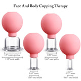 4 Pieces Glass Cupping Set Glass Silicone Cupping Cups Massage Vacuum Suction Cupping Cups for Body Face Leg Arm Back Shoulder Muscle and Joint Pain (Pink)