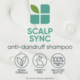 Biolage Scalp Sync Anti-Dandruff Shampoo | Targets Dandruff, Controls The Appearance of Flakes & Relieves Scalp Irritation | Paraben Free | For Dandruff Control | Vegan | Salon Shampoo | 13.5 Fl. Oz