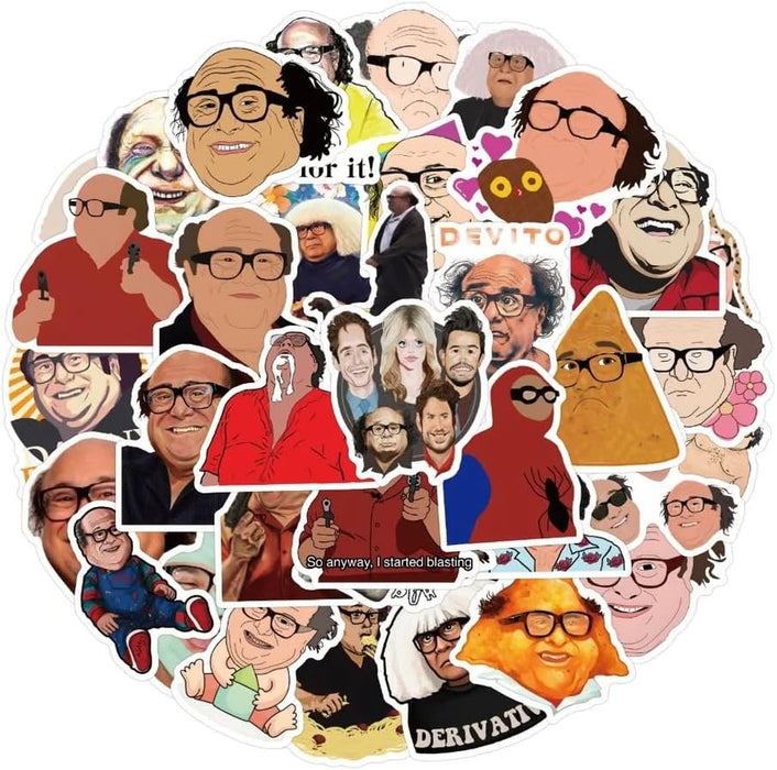 FRANKdesigns 50-Piece The Danny DeVito Sticker Pack: 50 Pieces of Quirky Delight