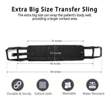 Nutscapt Transfer Sling Transfer Belts Senior Home Care, Body Mobility Aid for Patients,Seniors Disabled, Elderly, Injured (Black, 35in*9.5in)