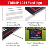 Trump 2024 Yard Sign with Metal Stakes, Double Sided 25x16 Inch Donald Trump Take America Back Signs, Placard Outdoor Voted Signs for Trump Lawn Signs Rally Decoration Lawn Yard Signs