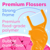 Kids Flossers 8 Pack (400 Total), Kids Floss Picks, Flossers Kids, Floss for Kids, Cute Animal Shapes, Glides Easy Between Teeth, Flosser Helps Prevent Tooth Decay & Gum Disease, Bubble Gum Flavored