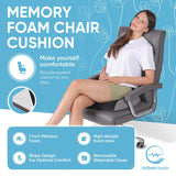 Extra Large Seat Cushion - Memory Foam for Office Chair, Wheelchair Cushions, Floor Pillow | Cushion Back Pain Coccyx Pain Relief | Plush Velvet Cover with Carry Handle - 19” X 17” X 3”