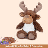 SuzziPals Heatable Coolable Moose Stuffed Animals, Microwavable Stuffed Animal Heating Pad for Cramps, Lavender Scent Stuffed Moose Plush Toys for Anxiety Relief, Christmas Stuffed Animals Gifts