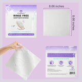 HYGIENJOY-Rinse Free Bath Sponges for Adults-Disposable No Rinse Bathing Wipes,Soap Infused,Extra Thick and Dry Shower Wipes for Elderly,Camping,Post Surgery Must Haves, (Lavender 2 pack,50 counts)