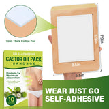 Castor Oil Pack Wrap, Highly Absorbent Self-Adhesive Castor Oil Patches, Easy to Use Castor Oil Wrap Organic Cotton, No Wash, Anti Oil Leak