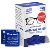 Anti-Fog Wipes for Glasses, Lightly Pre-Moistened, 200 Count, Streak-Free Glasses & Screen Cleaner Wipes. Safe for All Lenses, Eyeglass, Sunglasses, Phone, Camera Lens Individually Wrapped for Travel