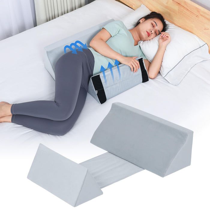 Fanwer Wedge Pillow for Side Sleeping, Back Pillow for Side Sleeper, Bed Wedges & Body Positioners for After Surgery, Pregnancy Support, Back Pain, Preventing Bedsores