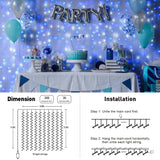 JMEXSUSS 300LED Curtain Lights Plug in with Remote, 9.8x9.8ft Blue and White Christmas Lights Outdoor, 8 Modes Hanging Fairy String Lights for Bedroom Party Window Wall Yard Patio Porch Indoor Decor