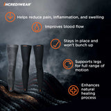 Incrediwear Leg Sleeve – Full Length Long Leg Sleeve for Leg Pain Relief & Muscle Recovery, Helps Reduce Swelling & Inflammation, Promotes Circulation, Leg Sleeves for Men & Women (Charcoal, Large)