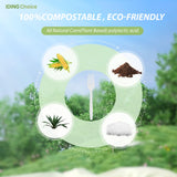 IDING Choice Compostable Forks No Plastic Silverware 200 count disposable cutlery flatware heavy duty party utensils Eco Friendly Heavyweight White Fork for Wedding Office BBQ Picnic Outdoor Event