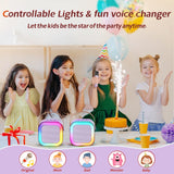 Kinglucky Mini Karaoke Machine for Kids with 1 Year Karaoke Premium (14M+ Songs) Portable Bluetooth Speaker with 2 Wireless Mics, Birthday for Girls 4, 5, 6, 7, 8, 9, 10, 12 + (Purple)