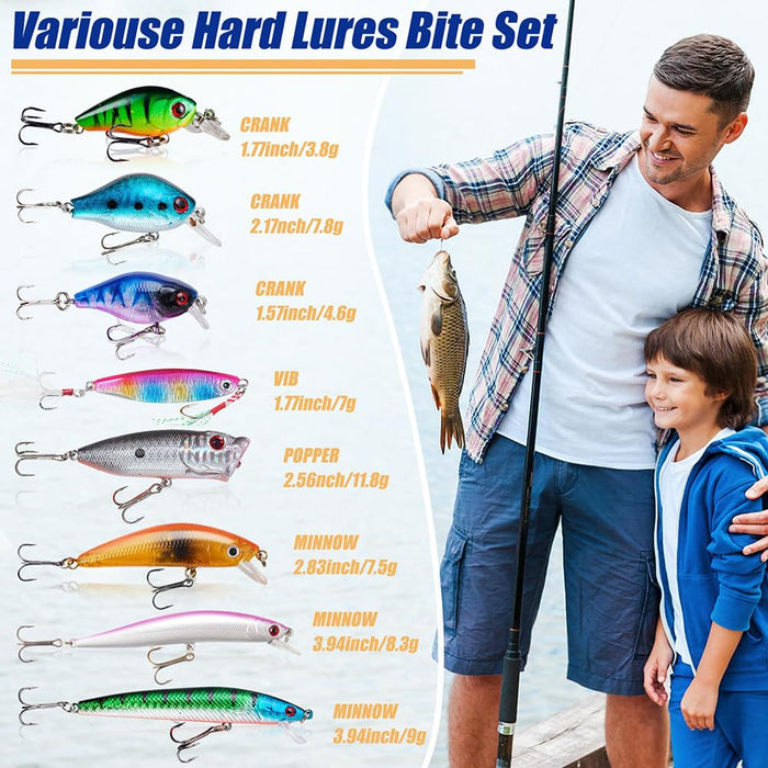 Fishing Advent Calendar, Fishing Christmas Countdown, 24 Days Fishing Lure Set, 2024 Xmas Surprise Gift for Fishing Lover Fisher Adult Men Teen Boys Father Boyfriend Grandpa (Style E)