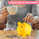 PJDRLLC Piggy Bank, Unbreakable Plastic Money Bank, Coin Bank for Girls and Boys, Medium Size Piggy Banks, Practical Gifts for Birthday, Easter, Christmas (Yellow)