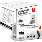 Schneider Black Vinyl Exam Gloves, 4mil, Disposable Gloves Latex-Free, Plastic Gloves for Medical, Cooking, Cleaning, and Food Prep, Surgical Gloves, Powder-Free, Non-Sterile, 1000-ct Case (Small)