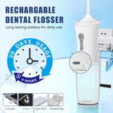 Portable Cordless Water Dental Flosser with 4 Jet Tips, 3 Modes Rechargeable Oral Irrigator for Teeth, Waterproof Dental Water Teeth Cleaner with 200ml Detachable Tank for Home Travel