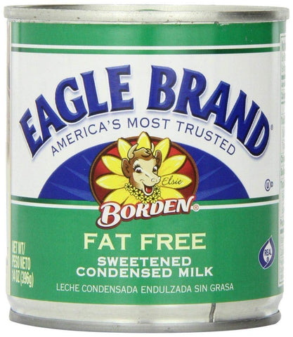 BORDEN Eagle Brand Fat Free Sweetened Condensed Milk (3 Pack) 14 oz Cans - SET OF 4