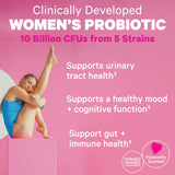 Pink Stork Women's Probiotics for Vaginal Health - 10 Billion CFUs for pH Balance, Urinary Tract, Gut Flora & Immune Health - Supports Vaginal Odor + Healthy Microbiome - 5 Strains - 30 Capsules