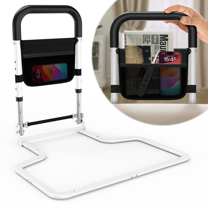 Bed Rails for Elderly Adults Safety, Surgery Patients Adjustable Bed Railings Support Assist Rail for Seniors, Fall Prevent Grab Bar with Storage Pocket, Bed Cane fits King Queen Full Twin Bed (Large)