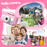 Goopow Kids Selfie Camera Toys for Girls Age 3-9, Digital Video Camera Toy with Protective Cover,Christmas Birthday Festival Gifts for 3-9 Year Old Girls Boys- 32GB SD Card Included (DC-H21-PINK)