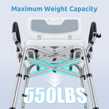 Shower Chair for Inside Shower, BRITULIF 550 lbs Heavy Duty Shower Chair for Elderly and Disabled, Shower Chair with Arms and Back, FSA/HSA Eligible, 6 Height Adjustable, Ideal for Seniors and Adults