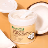 NATURE WELL Extra Virgin Coconut Oil Moisturizing Cream for Face & Body, Restores Skin's Moisture Barrier, Provides Intense Hydration For Dry Skin, 2 Pack - 10 Oz Each, (Packaging May Vary)