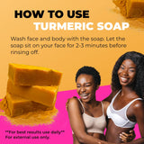 Glo Melanin Organic Turmeric Soap for Dark Spots & Acne, Turmeric Soap for Skin Brightening and Clearing Formula, All Natural Turmeric Soap Bar