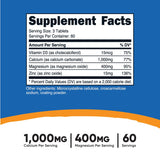 Nutricost Calcium, Magnesium & Zinc Tablets 1,415 mg, 180 Tablets - Vitamin / Mineral Blend Supplement, 60 Servings - Gluten Free, Non-GMO