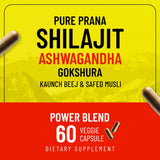 Power Blend - Shilajit Pure Himalayan Organic with Ashwagandha & Gokshura - Natural Himalayan Shilajit Supplement for Energy & Holistic Wellness | 60 Ashwagandha Shilajit Essential Extract Capsules