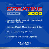 ALLMAX Nutrition - Creatine Monohydrate, Micronized Creatine Powder for Strength and Muscle Recovery, Gluten Free & Fast Absorbing, 120 Capsules