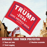 Trump 2024 Flag 3x5 outdoor Double Sided Take America Back Trump Flag 3ply Heavy Duty Polyester Anti-UV Fading Donald Trump Flag 2024 For President Trump Flags with 2 Brass Grommets 4 Rows Stitched