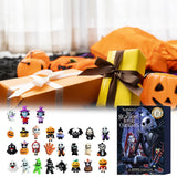 Halloween Advent Calendar 2024, 24 Day Halloween Countdown Calendar, Contains 24 Gifts Dolls, Nightmare Before Christmas Advent Calendar, Scary Halloween Doll Collectible Horror Figures Gift (Black)